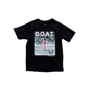 Messi Collection GOAT Graphic T-Shirt Boys Size S/P‎ 6/7 Black Lionel Messi Tee